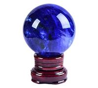 Crystal Sphere Ball Melting Blue Quartz Solid Decorative Sphere Crystal Ball Prop Ornament for Feng Shui Divination Fortune Telling Tabletop Fountain Decoration,18cm