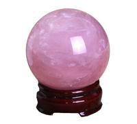 Crystal Sphere|Decorative Rose Quartz Stone Ball|Raw Orb Figurines |Home Decor Office Desk Feng Shui,3.9"(10cm)