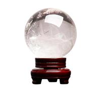 Crystal Sphere with Stand, Clear Quartz Ball, Witchcraft Magical Accessory for Gifts Family Decorative, Home Office Decor,11cm Gemstone Stone