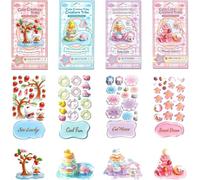 Crystal Stacked 3D Building Stickers,3D Stacked Stickers,Cartoon Decorative Sticker Kit,Cute Mini Desktop Ornament(4Pcs)