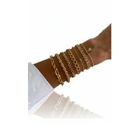 Crystal Stone Bracelet Set Seven Piece Layered Adjustable Elegant Fashion Jewelry Gift for Her