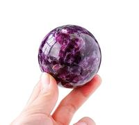 Crystal Stone Polished Lepidolite Quartz Sphere Purple Mica Crystal Ball Home Decoration (Size : 4-5cm)