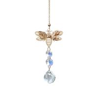 Crystal Suncatcher Bee Ornament - Aesthetic Prism Sun Catcher Pendant | Sparkling Light Dispersing Decor | For Home Garden Patio Porch Living Room Balcony Wedding Christmas Tree, White Crystal Zinc Al