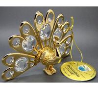 CRYSTAL TEMPTATIONS - Little Peacock kleiner Pfau 4011 Swarovski-Kristall 24k vergoldet 100 x 60mm