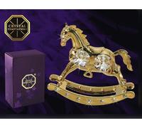 CRYSTAL TEMPTATIONS - Rocking Horse cheval à bascule 3665 cristal Swarovski doré 24k 85 x 75mm