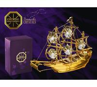 CRYSTAL TEMPTATIONS - Sailing Ship Voilier 3451 Cristal Swarovski doré 24k 100 x 80mm