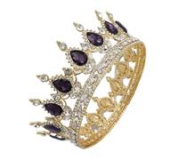 Crystal Tiara Crowns for Women Vintage Royal Queen King Tiaras Crowns Women's Pageant Prom Diadem Hair Ornements Bridal Femmes Bijoux de mariage Accessoires, violet
