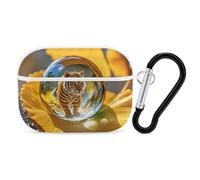 Crystal Tiger Coque pour AirPod Pro, coque rigide anti-rayures en polycarbonate avec porte-clés, accessoires pour AirPod Pro 2e/1ère coque pour homme et femme, style blanc