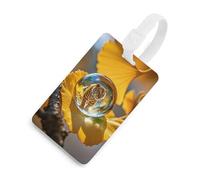 Crystal Tiger - Étiquettes de bagage avec carte d'identité, étiquettes de sac de voyage durables, étanches pour valises, sacs à dos et étuis de voyage, blanc