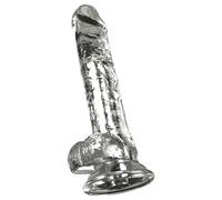 Crystal - Vibromasseur avec ventouse (transparent)