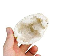 Crystal White Agate Druzy Cave Crystal Geode Raw Crystal Cluster Ornaments (Size : 150-200g 1pair)