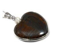 CrystalAge Pendentif tigre en fer et pierre de lune en forme de cœur