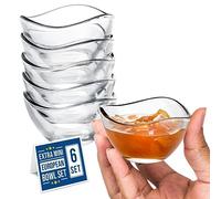 CRYSTALIA Bols en Verre, Lot de 6, 66 cc, 100% Sans Plomb - Mini Bols de Préparation, Service, Plats à Sauce, Snack, Starter, Dip Dish
