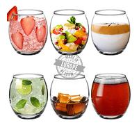 CRYSTALIA Verres Tumbler Lot de 6 405 ml, Verrines en Verre Dessert 100% SANS PLOMB Verre Drink, Gobelets en Verre Eau, Verres à Dessert, Verre à Whisky, Verres pour Jus, Cocktails, Verre à Eau