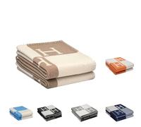 Crystalli Élégante couverture en cachemire, 130 x 180 cm, couverture de luxe pour canapé et lit, couverture d'hiver douillette, extra chaude (130 x 180 cm, kaki)