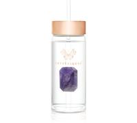 Crystallove Amethyst Straw Water Bottle bouteille d'eau en verre avec paille 1 pcs