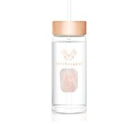 Crystallove Amethyst Straw Water Bottle bouteille d'eau en verre avec paille Rose 1 pcs