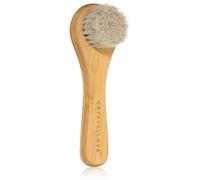 CRYSTALLOVE Brosse de massage en bambou pour le visage, le cou, le décolleté et le buste - Brosse exfoliante - Brosse à sec avec poils naturels - Bois - Idée cadeau idéale