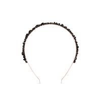 CRYSTALLOVE Bandeau à cheveux obsidienne noire
