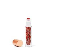 CRYSTALLOVE Bouteille d'huile 10 ml - Jaspis Red - Cristaux d'huile Rollon pour huiles, parfums, cosmétiques, massages - Bouteilles d'huile essentielle en verre - Rouleau en verre rechargeable