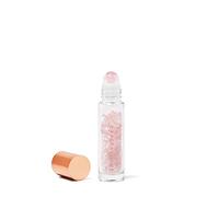 CRYSTALLOVE Bouteille d'huile 10 ml - Quartz Rose - Bouteille Rollon pour huiles, parfums, cosmétiques, massages - Bouteille en verre pour huile essentielle - Rouleau en verre rechargeable