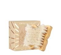 CRYSTALLOVE Brosse de massage en bambou - petite - taille voyage - Brosse corps en bois - Brosse sèche avec poils naturels - Brosse en bois pour le corps Peeling & Cellulite - Brosse exfoliante