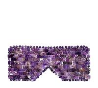CRYSTALLOVE Masque pour le visage et le corps - Améthyste - Masque pour les yeux - Masque pour les yeux en pierre - Masque pour dormir - Couvre-oeil en relief pour femmes, hommes, yeux secs