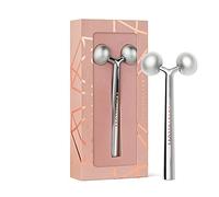 CRYSTALLOVE Masseur facial - Argent - Rouleau 3D pour le visage - Rouleau de massage anti-âge - Masseur pour lifting du visage - Appareil de massage - Face Massage Roller