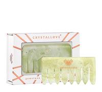 CRYSTALLOVE Peigne de massage du cuir chevelu en jade - hommes et femmes, soins de la tête, relaxation, massage des points d'acupuncture - stimulateur de massage de la tête