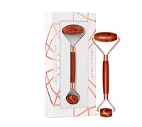 CRYSTALLOVE Rouleau pour le visage - Rouleau de massage anti-âge - Appareil de massage facial avec jaspe rouge - Appareil de massage - Massage facial - Rouleau - Outil de massage