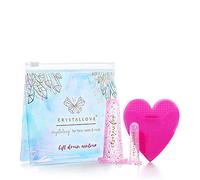 CRYSTALLOVE Ventouses en silicone 2 pièces avec set de brosses nettoyantes pour le visage - Rose - Massage du visage - Anti-âge du visage - Appareil de massage sous vide pour le visage