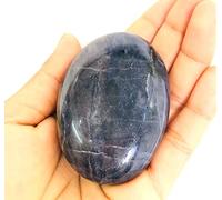 CRYSTALMIRACLE Iolite Gemstone Palm Stone Crystal Healing Reiki Wellness Chakra Balancing Gift Pocket Stone Peace Fabriqué à la main pour unisexe,