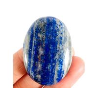 CRYSTALMIRACLE Naturel Lapis Lazuli Cabochon Ovale Cristal Guérison Gorge Chakra Bien-être Paix Méditation Fabriqué à la Main pour Unisexe, Bleu, Doré, 1,25 Pouce Environ
