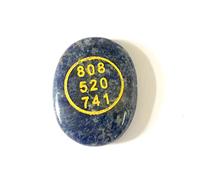 Crystalmiracle Sodalit Zibu Symbole Cristal Cabochon Cadeau de guérison Pierre précieuse de poche faite à la main pour unisexe, bleu, 1,5 pouces Ca
