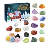 Crystals Adventt Calendar 2025 - Stone 26x18x5cm | Calendrier Du Compte À Rebours De Noël À 24 Jours 2025 | Calendrier De L'avent De Pierre Gemston Pour Les Dons De Cadeaux De Vacances, La Décoration