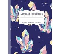 Crystals and Moons Composition Notebook, 120 Pages, College Ruled, 7.5 x 9.25 inch