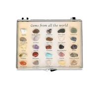 Crystals for Kids - Minerals and Geology Kit, Gem Learning Box | 3.15 * 2,75 pouces de spécimen de roche naturel, ensemble de pierres de crystal éducatives, ensemble de démarrage en crystal avec explo