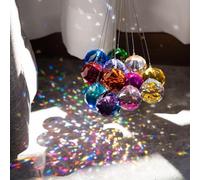 Crystalsuncatcher 30 mm Vintage Feng Shui Décoration Boule de Cristal Prisme Pendentif Attrape-Soleil Multicolore 12 pcs