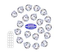 Crystalsuncatcher Lot de 20 pendentifs attrape-soleil en forme de boule de cristal transparent pour Feng Shui/divination ou décoration de mariage/maison/bureau 4,4 cm