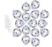 Crystalsuncatcher Prisme Boule de Cristal Transparent Attrape-Soleil Arc-en-Ciel Prisme à Suspendre pour fenêtre Feng Shui, Cadeau (Lot de 15)