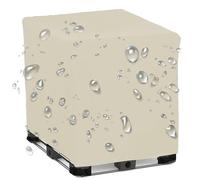 Crysterris 420D Oxford Bâche de Réservoir d'eau, Bache pour Cuve 1000L/800L/600L/300L Anti-Poussière, Housse de Protection Container Cuve IBC d'eau de Pluie(Size:1000L:120 * 100 * 116cm,Color:Beige)