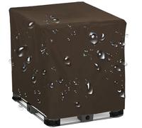 Crysterris 420D Oxford Bâche de Réservoir d'eau, Bache pour Cuve 1000L/800L/600L/300L Anti-Poussière, Housse de Protection Container Cuve IBC d'eau de Pluie(Size:600L :120 * 80 * 100CM,Color:Brown)