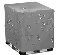 Crysterris 420D Oxford Bâche de Réservoir d'eau, Bache pour Cuve 1000L/800L/600L/300L Anti-Poussière, Housse de Protection Container Cuve IBC d'eau de Pluie(Size:600L :120 * 80 * 100CM,Color:Grey)