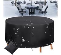 Crysterris Bâche pour Protection Salon Ronde Exterieur Jardin, Imperméable Housse de Table de Patio, Coupe-Vent Couverture pour Chaise Meubles avec Cordon Réglable(Size:227 * 100cm,Color:Noir)