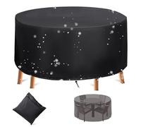 Crysterris Housse de Protection Table Basse Salon de Jardin,Oxford 210D Bâche de Protection pour Rond Table et Chaises de Exterieur Couverture pour Mobilier de Patio (Size:239 * 58cm,Color:Noir)