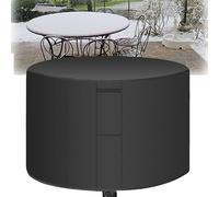 Crysterris Housse de Salon de Exterieur Jardin, Imperméable Bâche de Protection Table Ronde de Patio, Coupe-Vent Couverture pour Chaise Meubles avec Cordon Réglable(Size:188 * 84cm,Color:Noir)