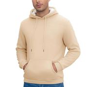 CrystErzoix Hoodie Homme Sweat à Capuche Polaire Hiver Chaud Sweat Pull Sport Décontracté Sweatshirts avec Poche Kangourou, Beige XL