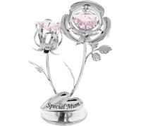 Crystocraft Rose chromée & bouton de rose - Special Mum WD1806 (Taille unique) (Argent)