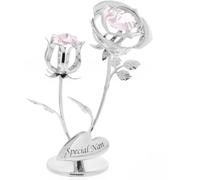 Crystocraft Rose chromée & Bouton de rose - Special Nan WD1808 (Taille unique) (Argent)