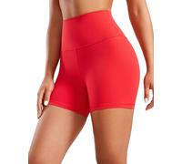 CRZ YOGA Aux Femmes BeurreLuxe Motard Shorts 10cm - Taille Haute Entraînement Yoga Shorts Rouge Profond 42